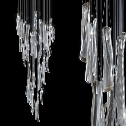 Linear Tube Cluster Chandelier
