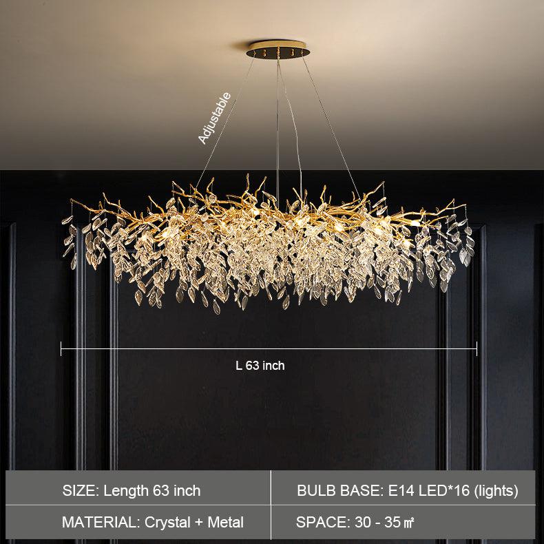 Albero Modern French-Style Branch Crystal Chandelier with Crystal Leaf - Richardrider