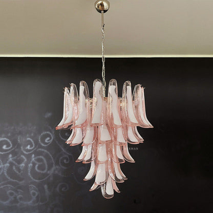 Murano Glass Chandelier – 52 petals – Pink