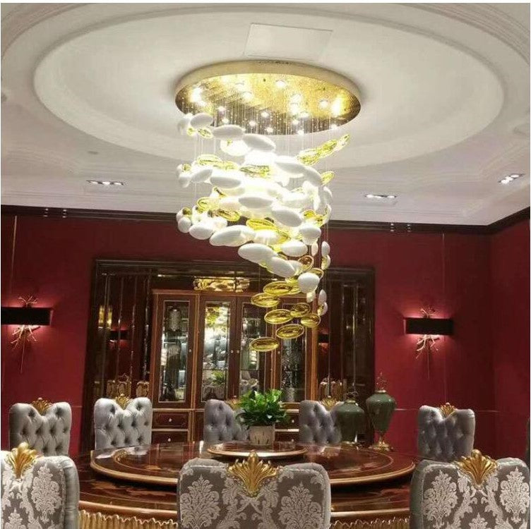 Modern Artistic Unique Golden Dragon Egg Pendant Ceiling Light Fixture for Staircase/ Sales Center/ Hotel - Richardrider