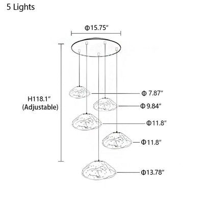 Extra Large Nordic Minimalist Glass Cloud Decorative Chandelier for Stairs/Living Room/High-ceiling Room