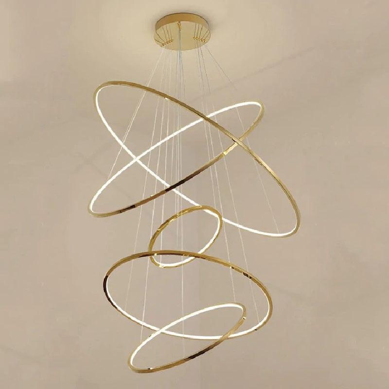 Multi Rings Modern Staircase Chandelier - Richardrider
