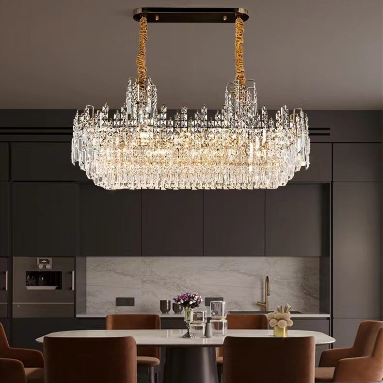 Luxury Hotel Hallway Ceiling Lighting Fixture Large Round Crystal Chandelier For Foyer Living Room Staircase - Richardrider