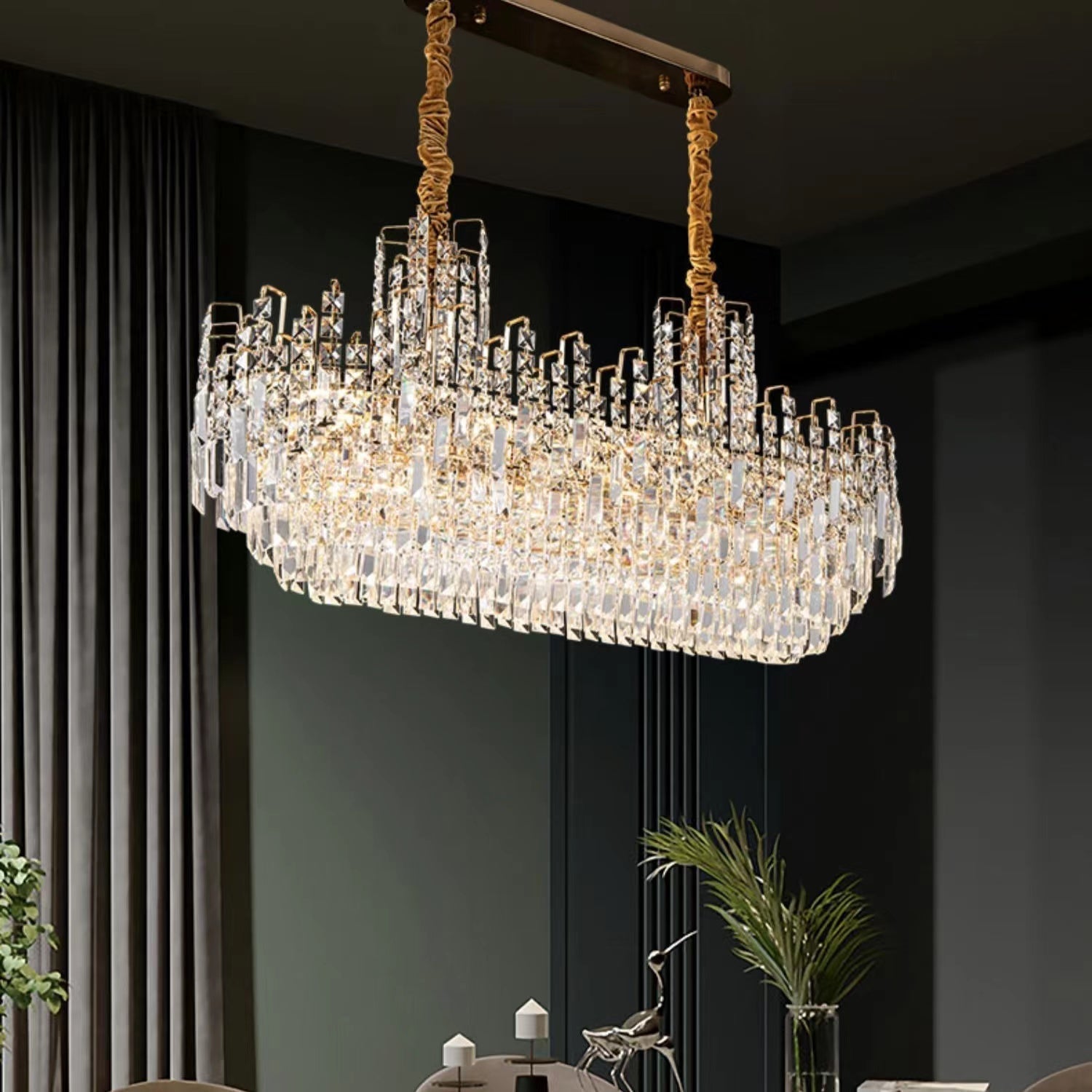 Luxury Hotel Hallway Ceiling Lighting Fixture Large Round Crystal Chandelier For Foyer Living Room Staircase - Richardrider