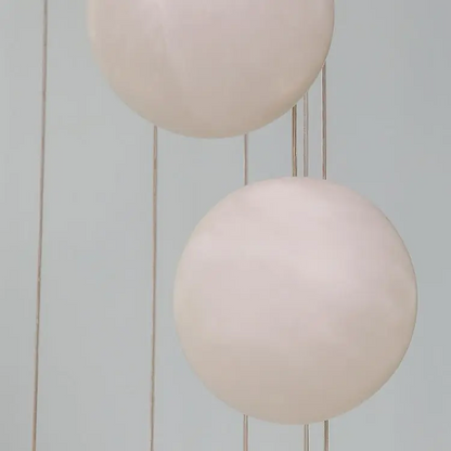 Alabaster Brass Modern Globe Spiral Chandelier - Richardrider