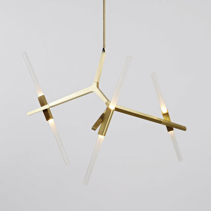 Kaievra LED Chandelier Machined Aluminum & Glass 33"W x 25"D