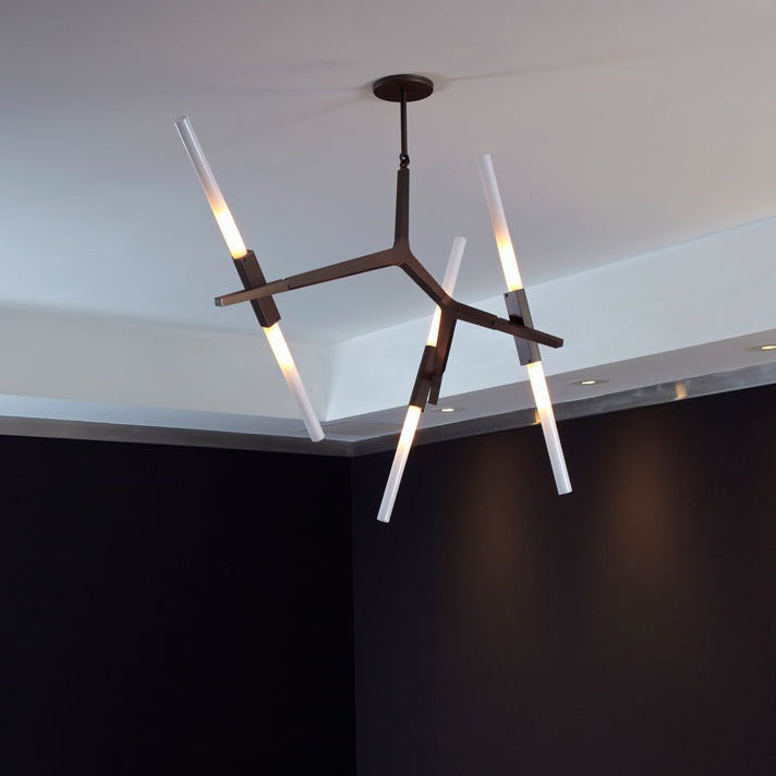 Kaievra LED Chandelier Machined Aluminum & Glass 33"W x 25"D