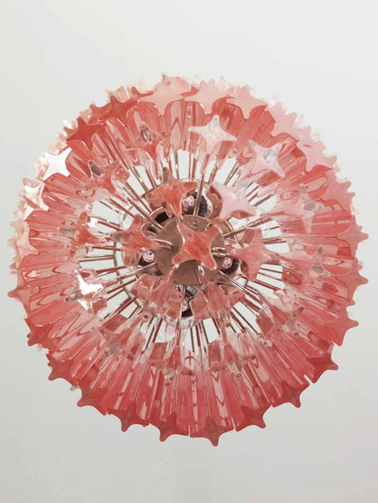 Murano Glass Chandelier – 112 prisms – Pink