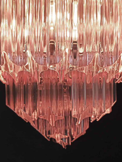 Murano Glass Chandelier – 112 prisms – Pink