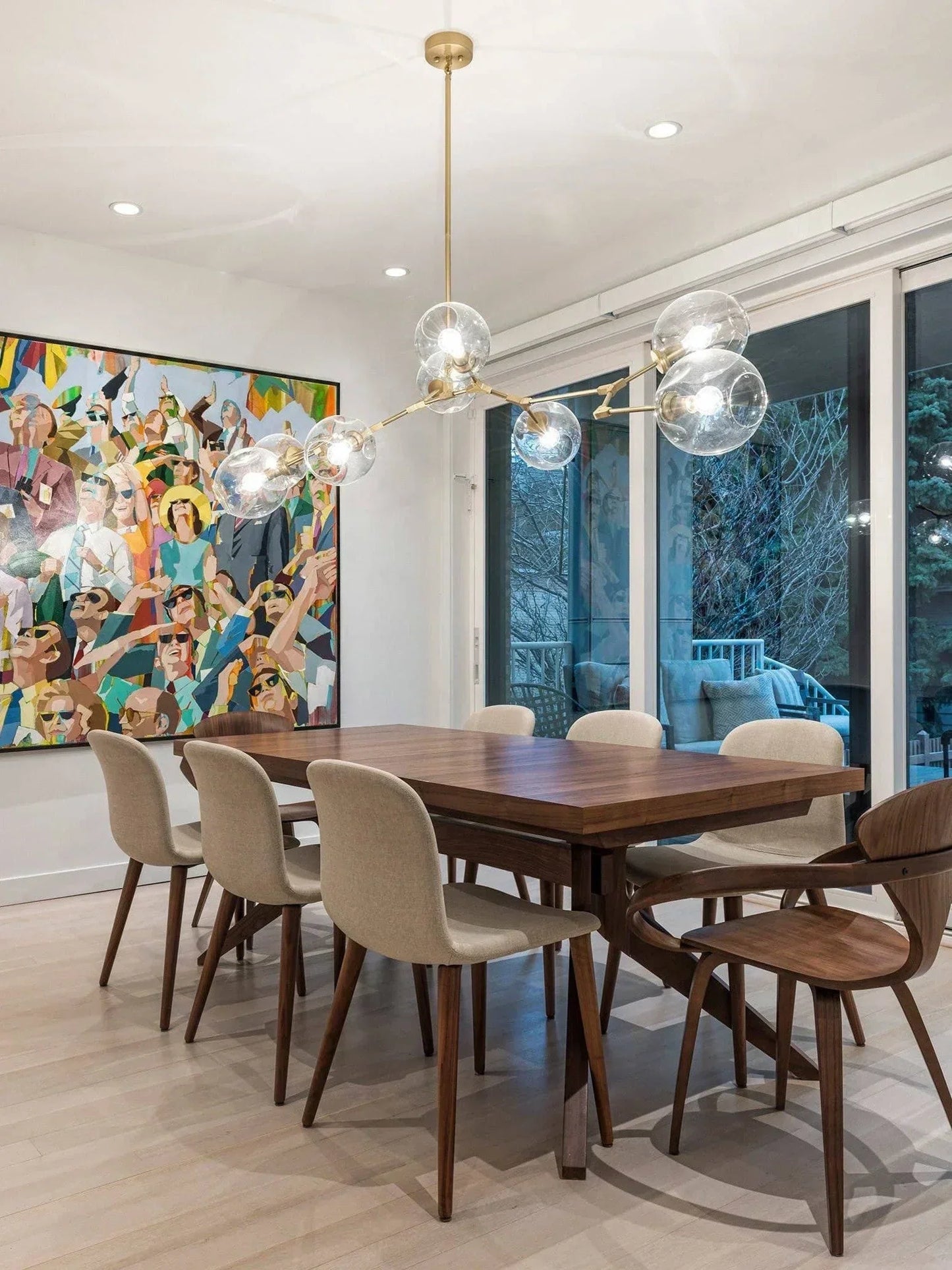 Modern Sputnik Smoky Gray/Amber Glass Branch Chandelier for Kitchen Island/Dining Room - Richardrider