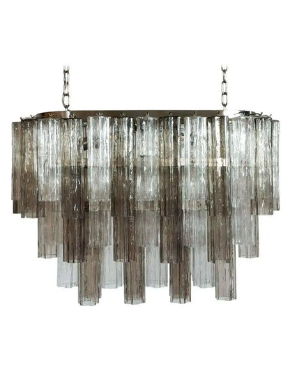 Murano Glass Chandelier – 62 Tubes – Smoked/Transparent