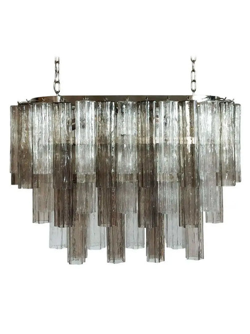 Murano Glass Chandelier – 62 Tubes – Smoked/Transparent