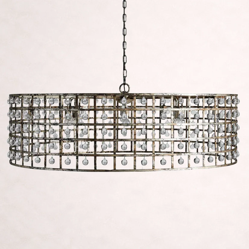 La Cage 12-Light Round Chandelier in Silver Clay