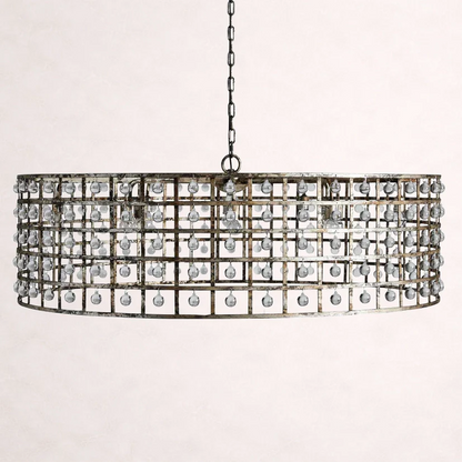 La Cage 12-Light Round Chandelier in Silver Clay
