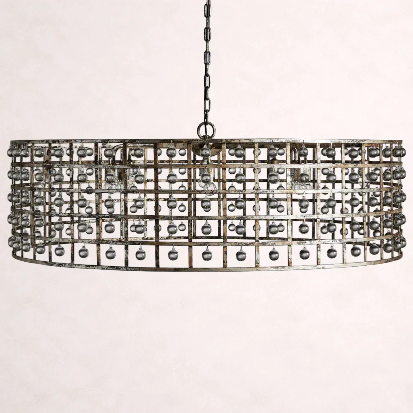 La Cage 12-Light Round Chandelier in Silver Clay
