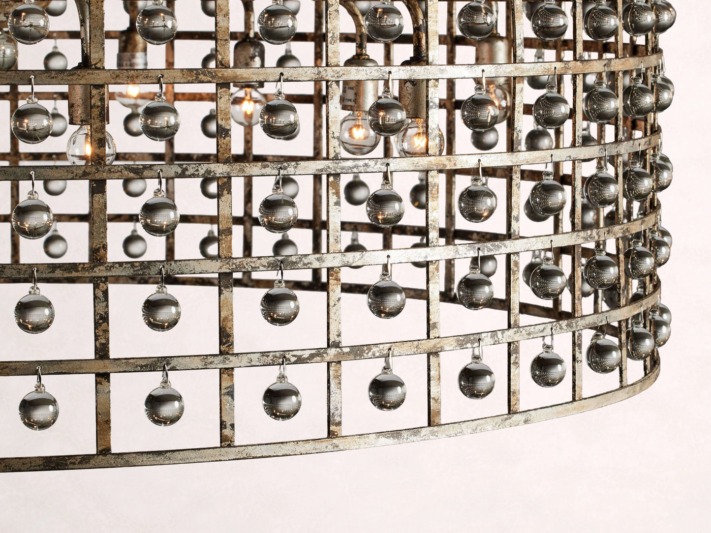 La Cage 12-Light Round Chandelier in Silver Clay