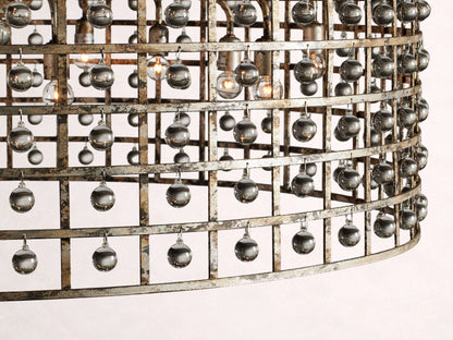 La Cage 12-Light Round Chandelier in Silver Clay
