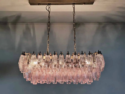 Murano Chandelier – Poliedri – 84 glasses – Pink