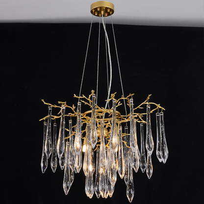 Iris Raindrop Round Branch Crystal Chandelier - Richardrider