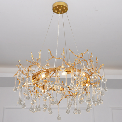 Iris Raindrop Clear Crystal Ring Branch Chandelier - Richardrider