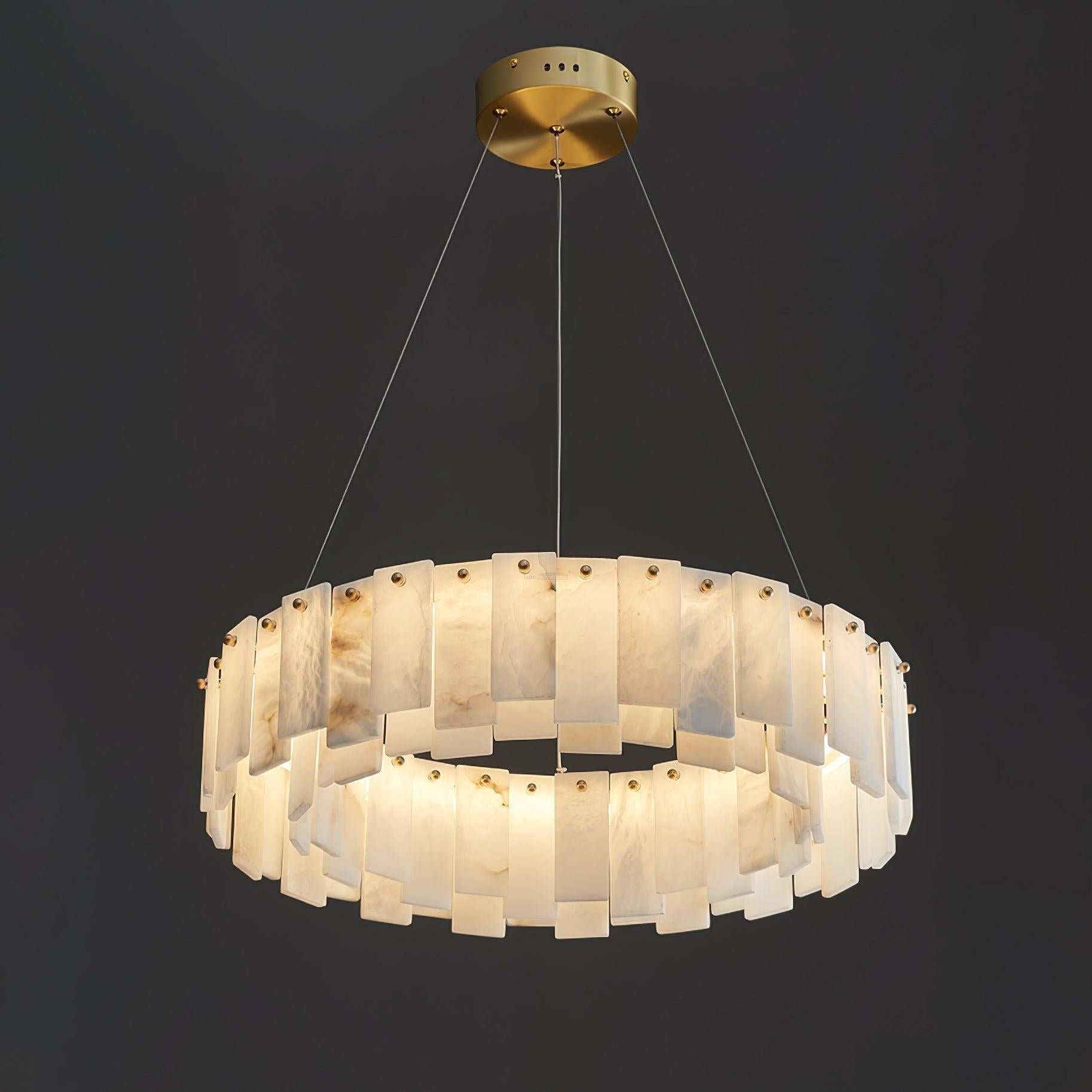 Halos Alabaster Round/Square Chandelier - Richardrider