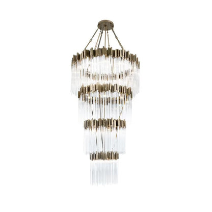 Large Elegant Multi-layers Glam Glass Chandelier for High-ceiling Staircase/Entryway/Living/meeting Room - Richardrider