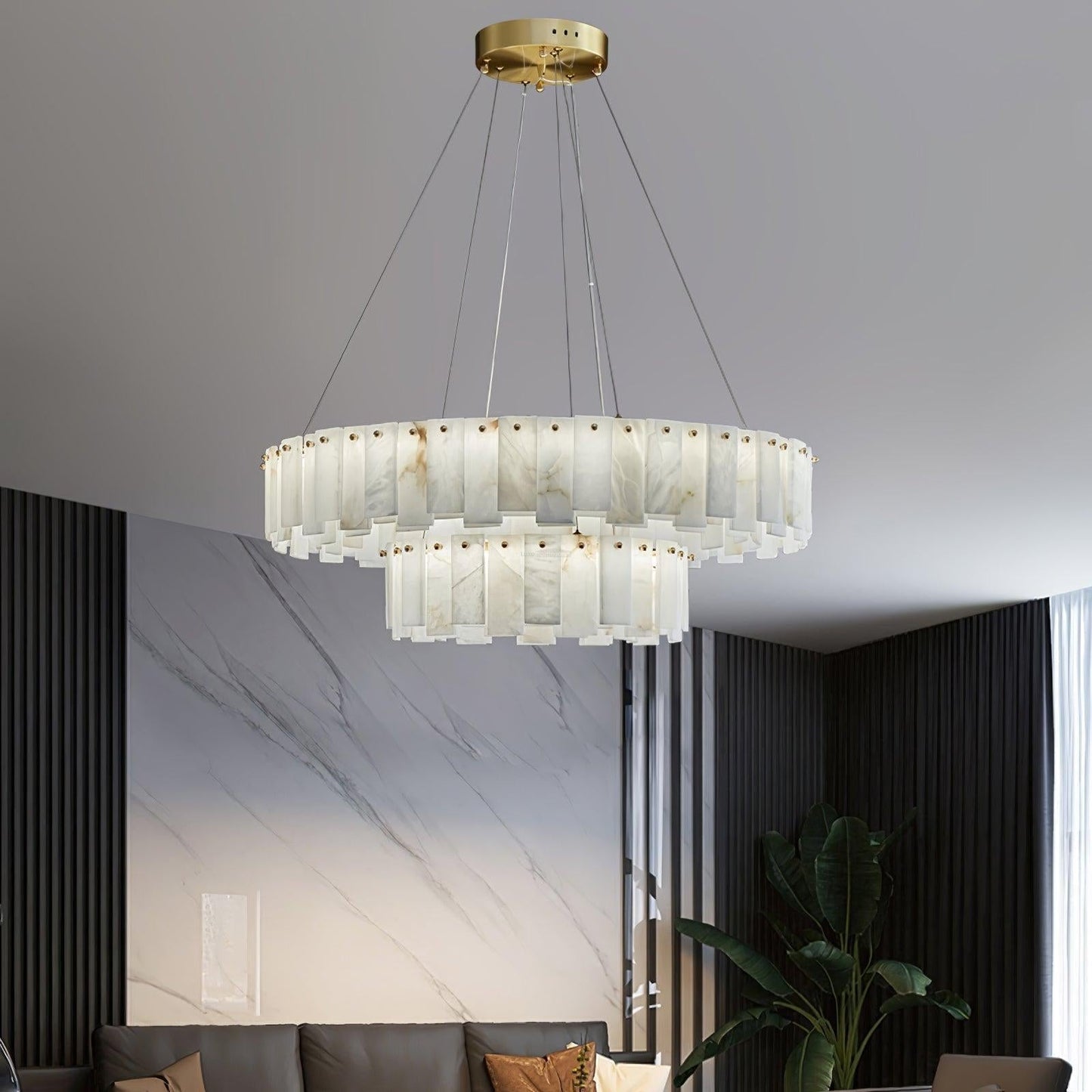 Halos Alabaster Round/Square Chandelier - Richardrider