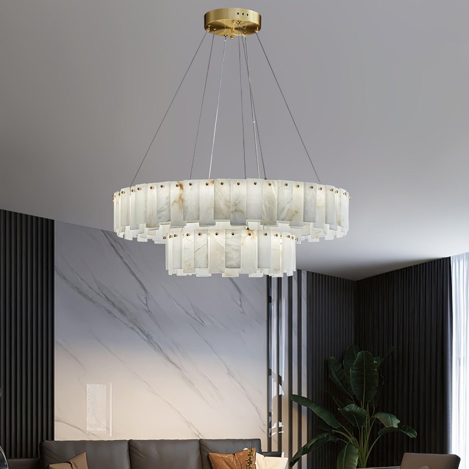 Halos Alabaster Round/Square Chandelier - Richardrider