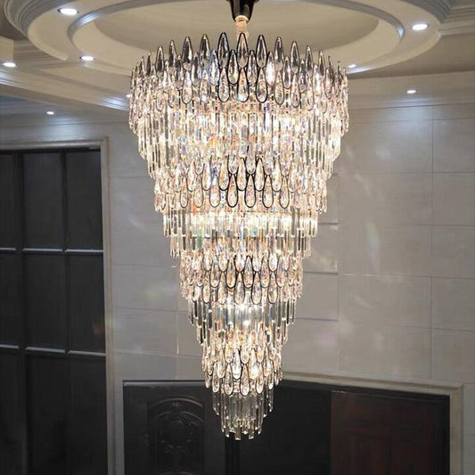 Oversized Multi-layers Luxury Creative Art Crystal Chandelier for Foyer/Staircase/Hallway - Richardrider