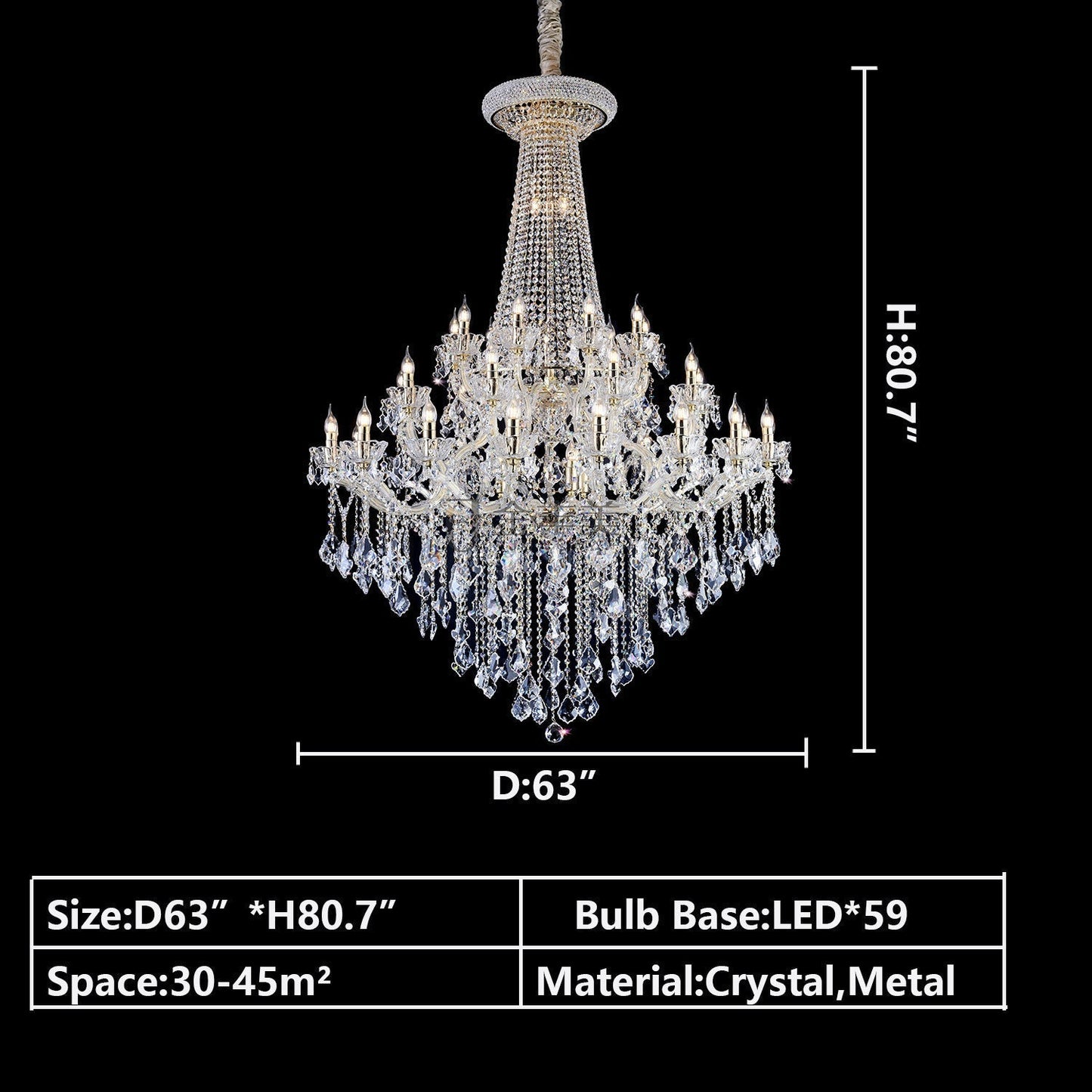 Extra Large French Candle Crystal Branch Chandelier for Foyer and Staircase - Richardrider