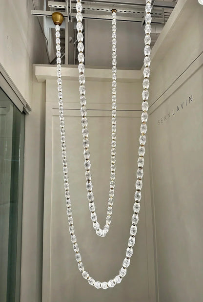 Creative Glass Pearl Necklace Pendnat Chandelier for Living/Dining Room/Staircase - Richardrider