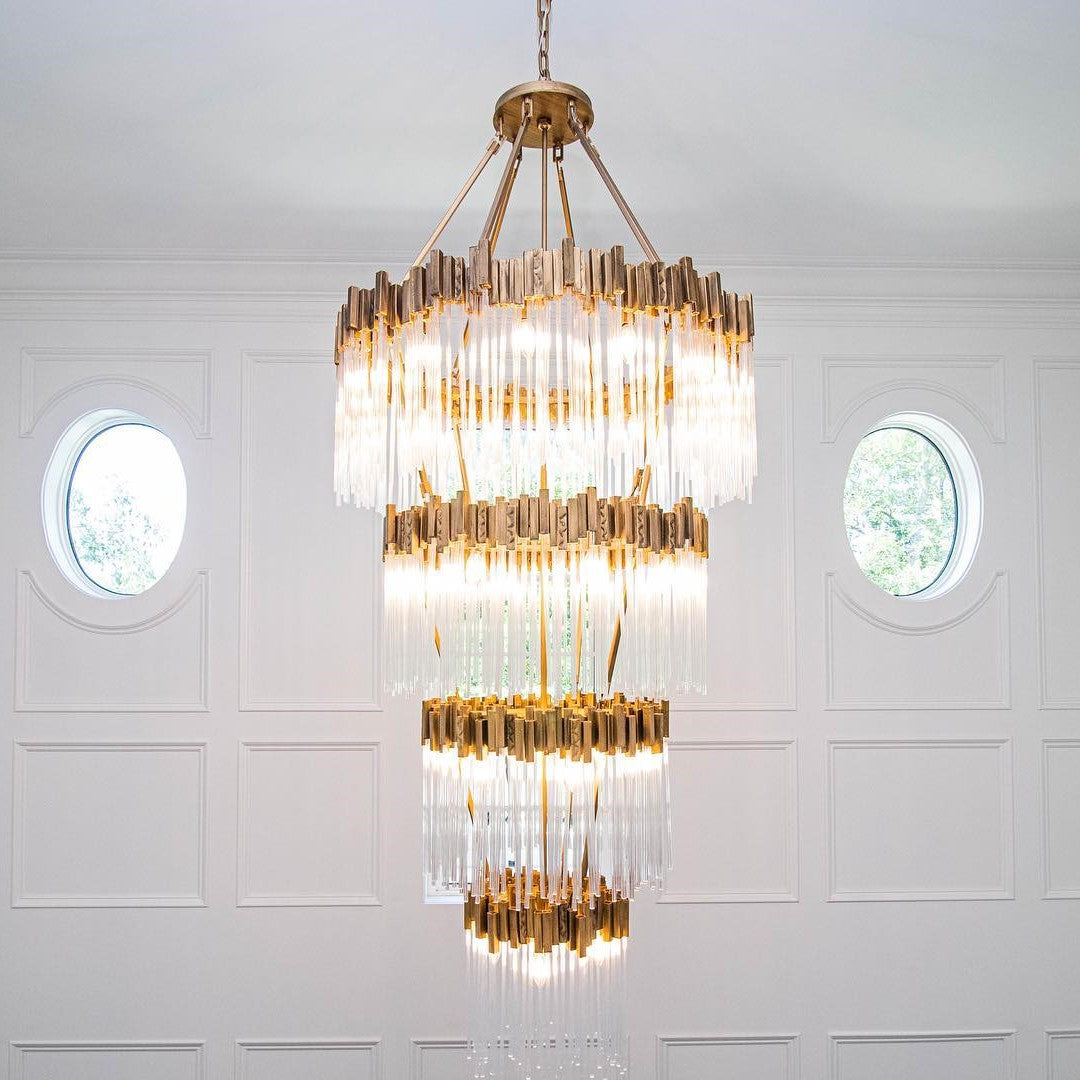 Large Elegant Multi-layers Glam Glass Chandelier for High-ceiling Staircase/Entryway/Living/meeting Room - Richardrider