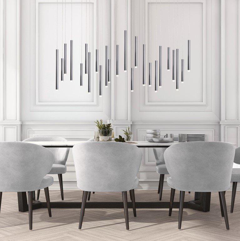 Bellini Rectangular Tubular Pendant Light Chandelier - Richardrider