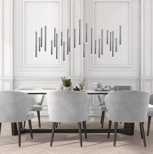 Bellini Rectangular Tubular Pendant Light Chandelier - Richardrider