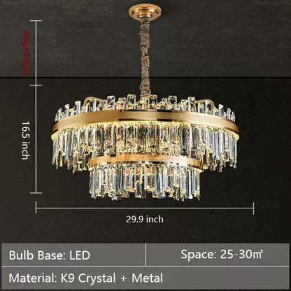 Modern Round/Rectangular Crystal Chandelier Collection For Living Room/Hallway/Dining/Bedroom