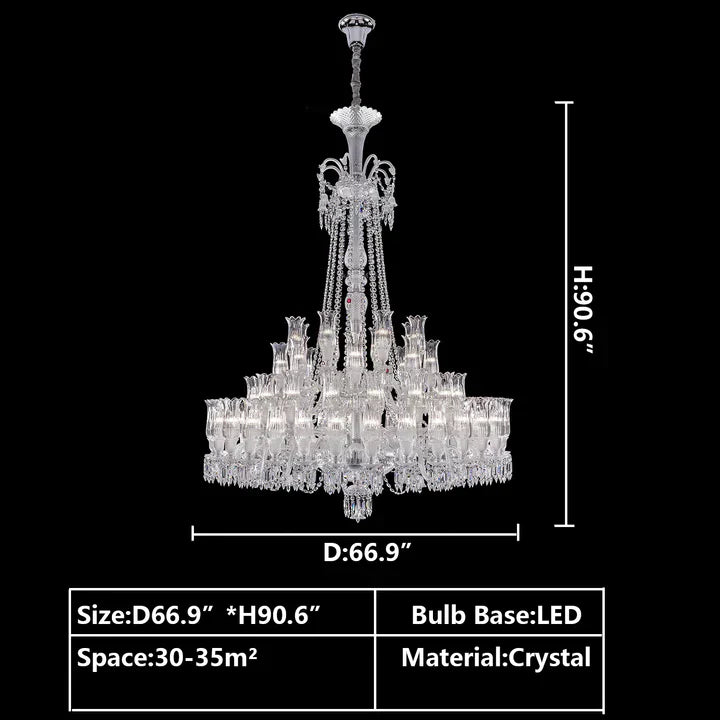 Multi Layer Chrome Crystal Chandelier in French Style with Romantic Branch Flowers for Grand Hallway and Staircase - Richardrider