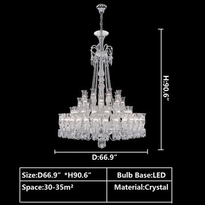 Multi Layer Chrome Crystal Chandelier in French Style with Romantic Branch Flowers for Grand Hallway and Staircase - Richardrider