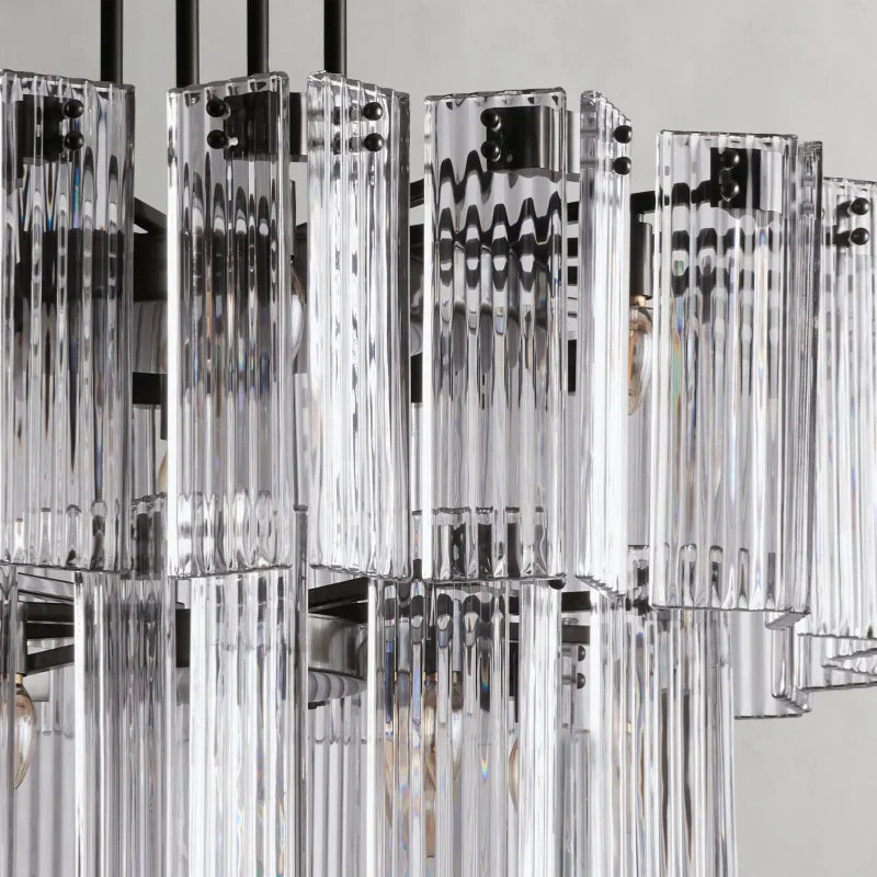Delsie Round Art Glass Chandelier 38" 48" 60"D