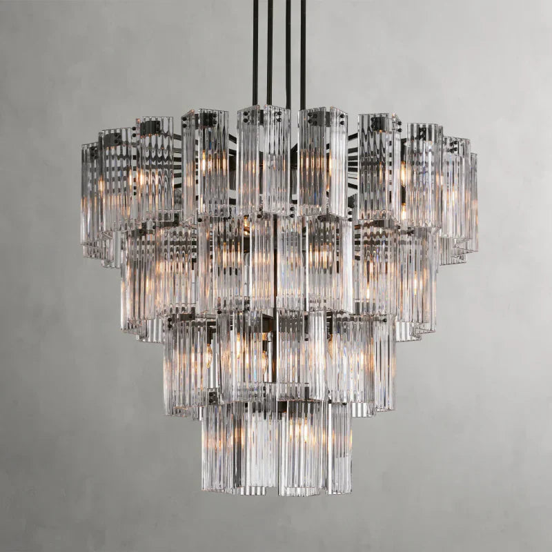 Delsie Round Art Glass Chandelier 38" 48" 60"D