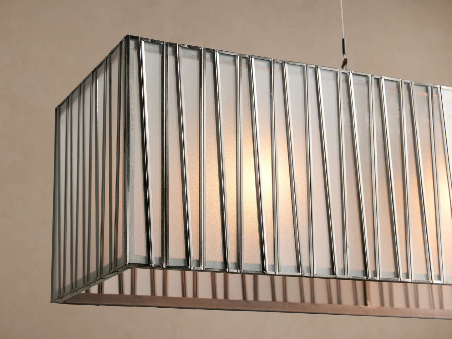 Jeunet Rectangular Chandelier in Nickel