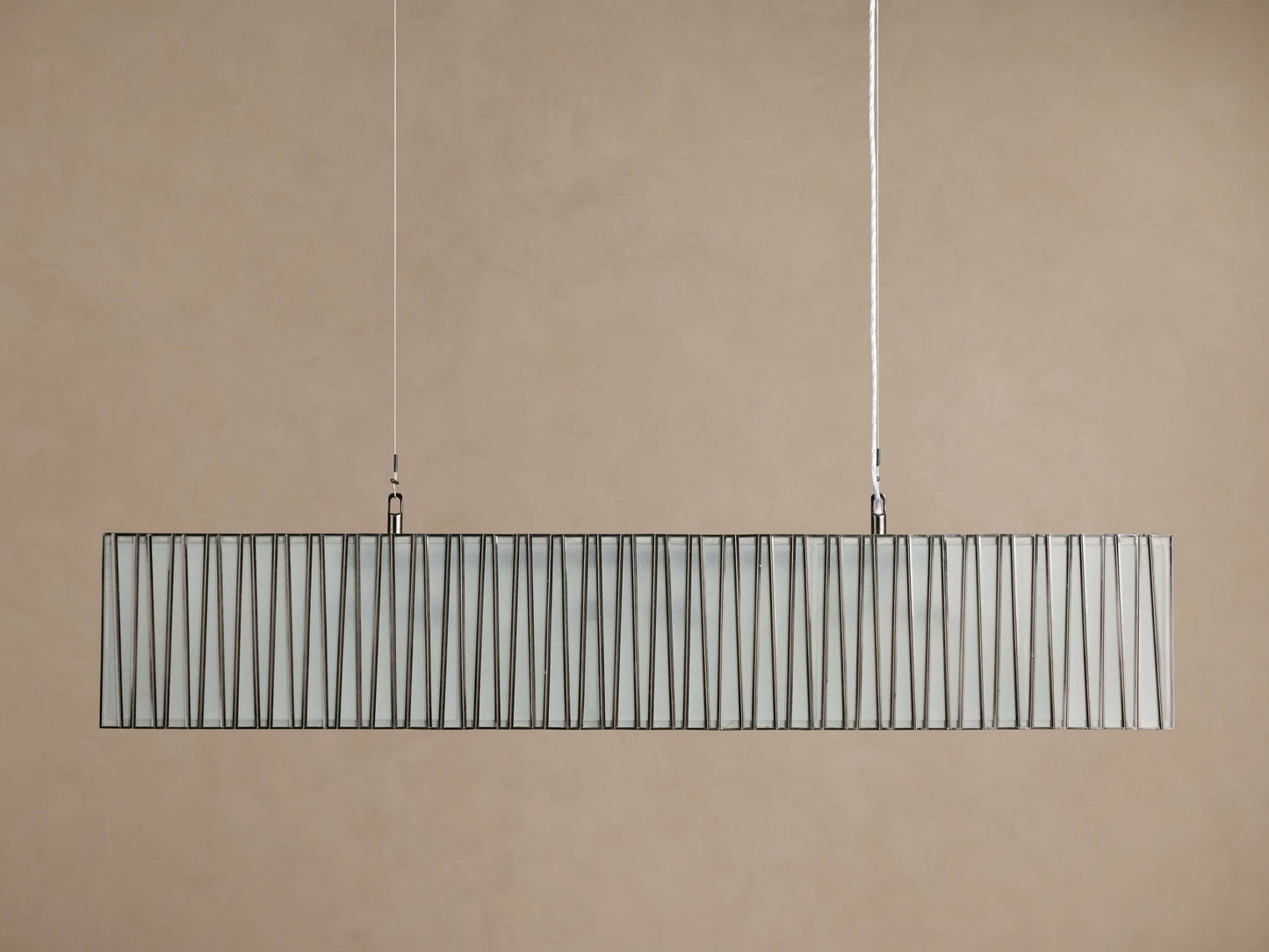 Jeunet Rectangular Chandelier in Nickel