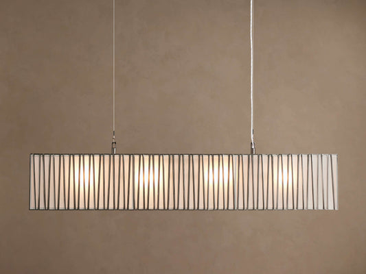 Jeunet Rectangular Chandelier in Nickel