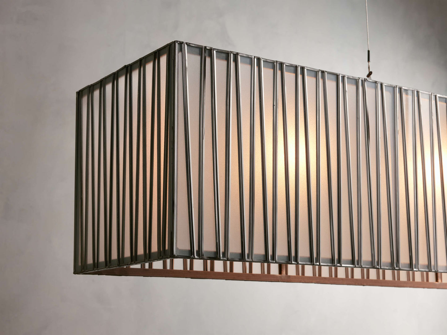 Jeunet Rectangular Chandelier in Nickel