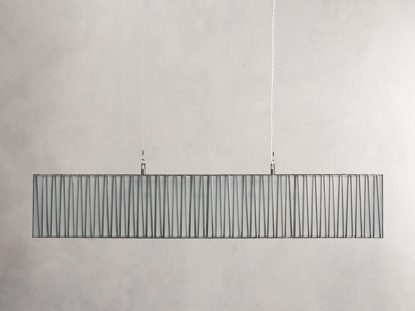 Jeunet Rectangular Chandelier in Nickel