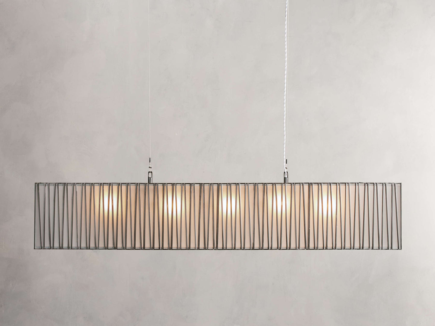 Jeunet Rectangular Chandelier in Nickel