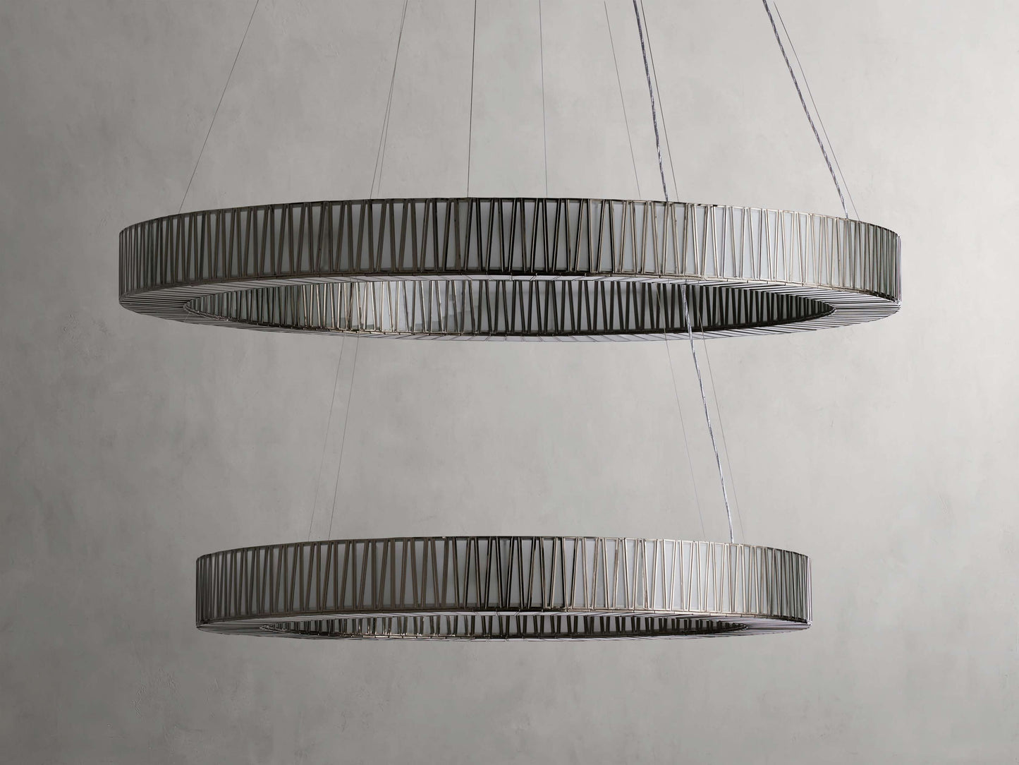 Jeunet 2-Tier 60" Round Chandelier in Nickel