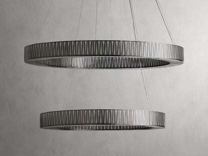 Jeunet 2-Tier 60" Round Chandelier in Nickel