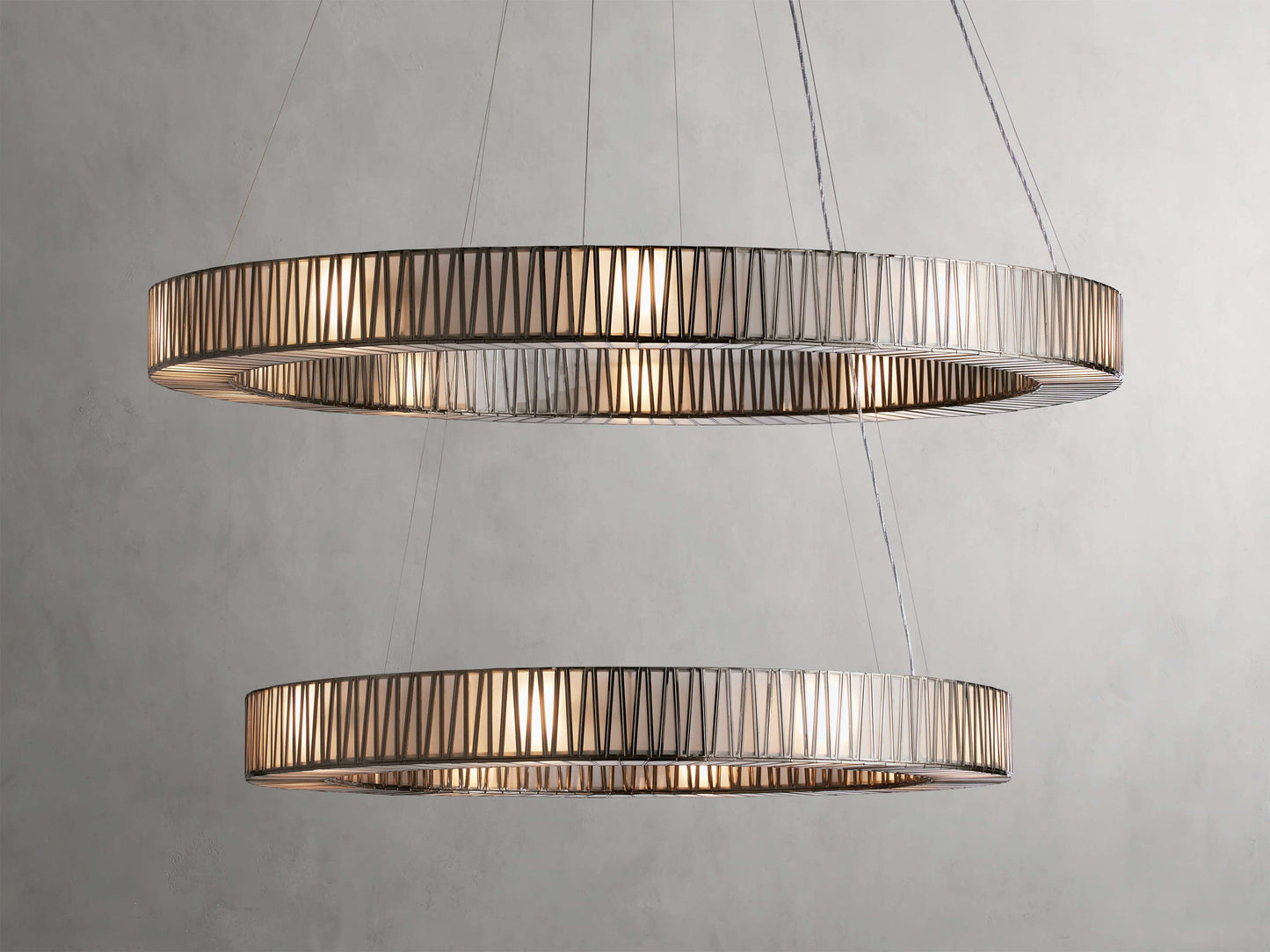 Jeunet 2-Tier 60" Round Chandelier in Nickel