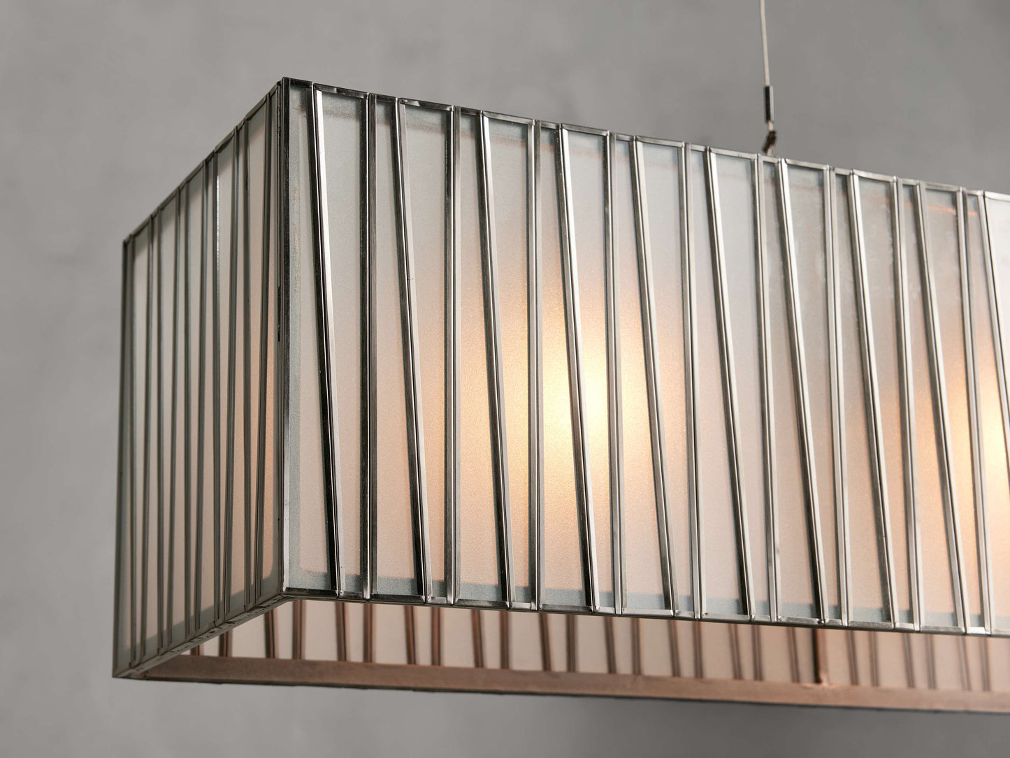 Jeunet Rectangular Chandelier in Nickel