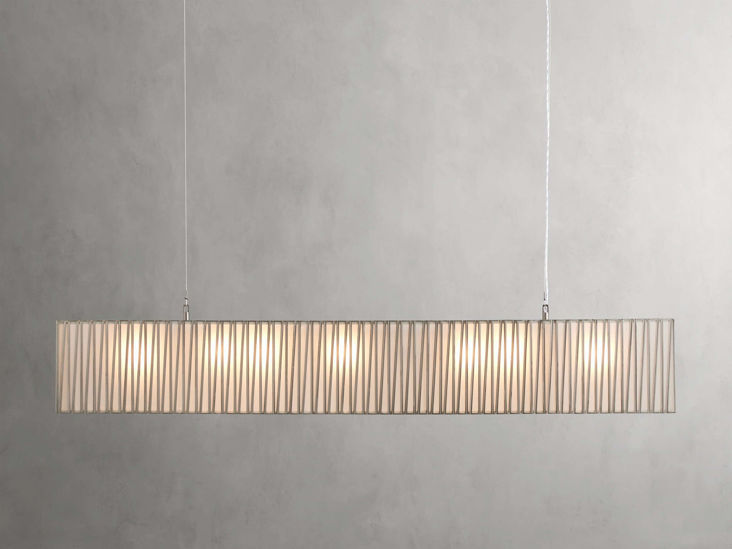 Jeunet Rectangular Chandelier in Nickel